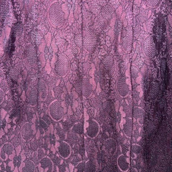 CALVIN KLEIN Size 8 Fit & Flare Dress Thick Lace Sleeveless Lined Purple NWT NEW - Picture 3 of 7